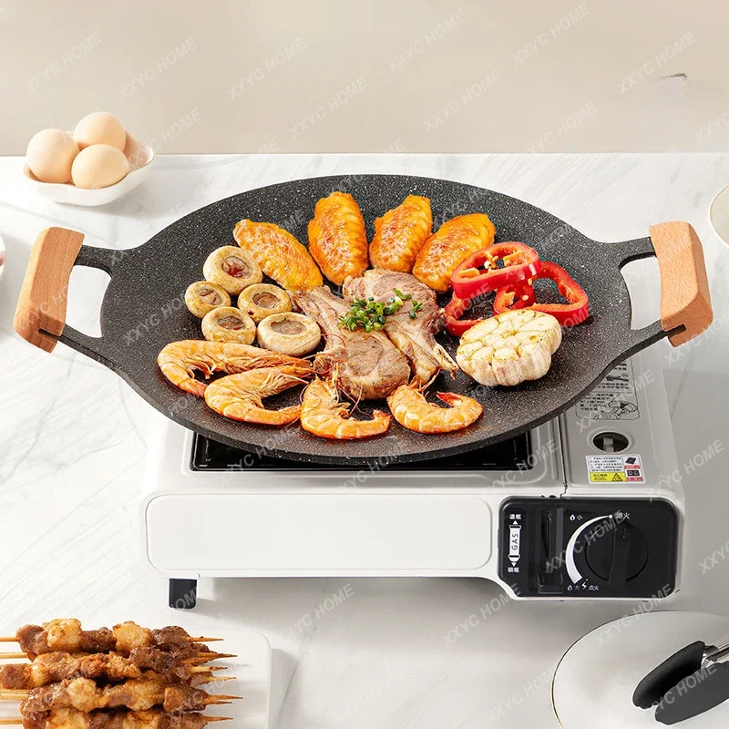 Outdoor Camping Baking Tray Barbecue Plate Household Barbecue Korean Barbecue Plate Teppanyaki Medical Stone Baking Tray