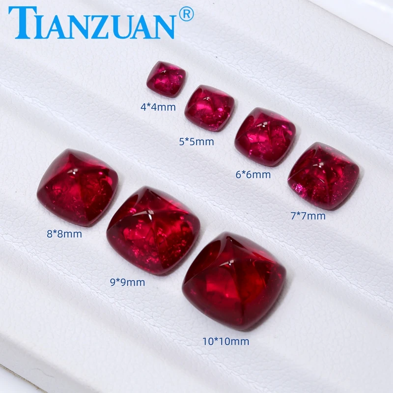 Lab Grown Ruby Pigeon Blood Red Ruby Sugar Tower Cut Synthetic Corundum Visible Inclusion Crack with AGL certificate
