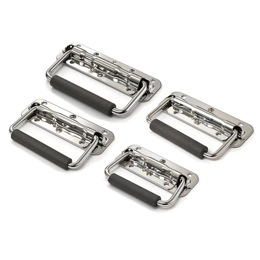 Flush Mount Folding Spring Handle 304 Stainless Steel For Instrument Case Industrial Toolbox Portable Hardware Replacement Part