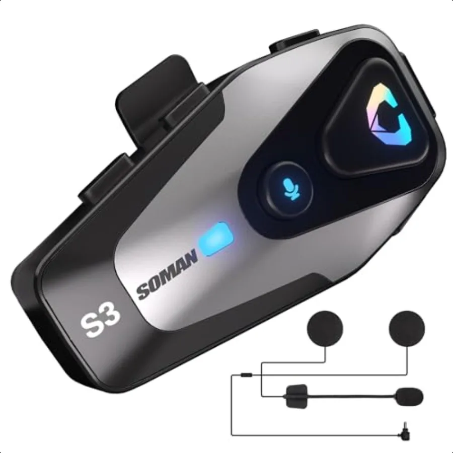 

Motorcycle Helmet Bluetooth High Battery Life Motorcycle Helmet Bluetooth Headsets IPX6 1000mAH HIFI Immersive Intelligent Nois