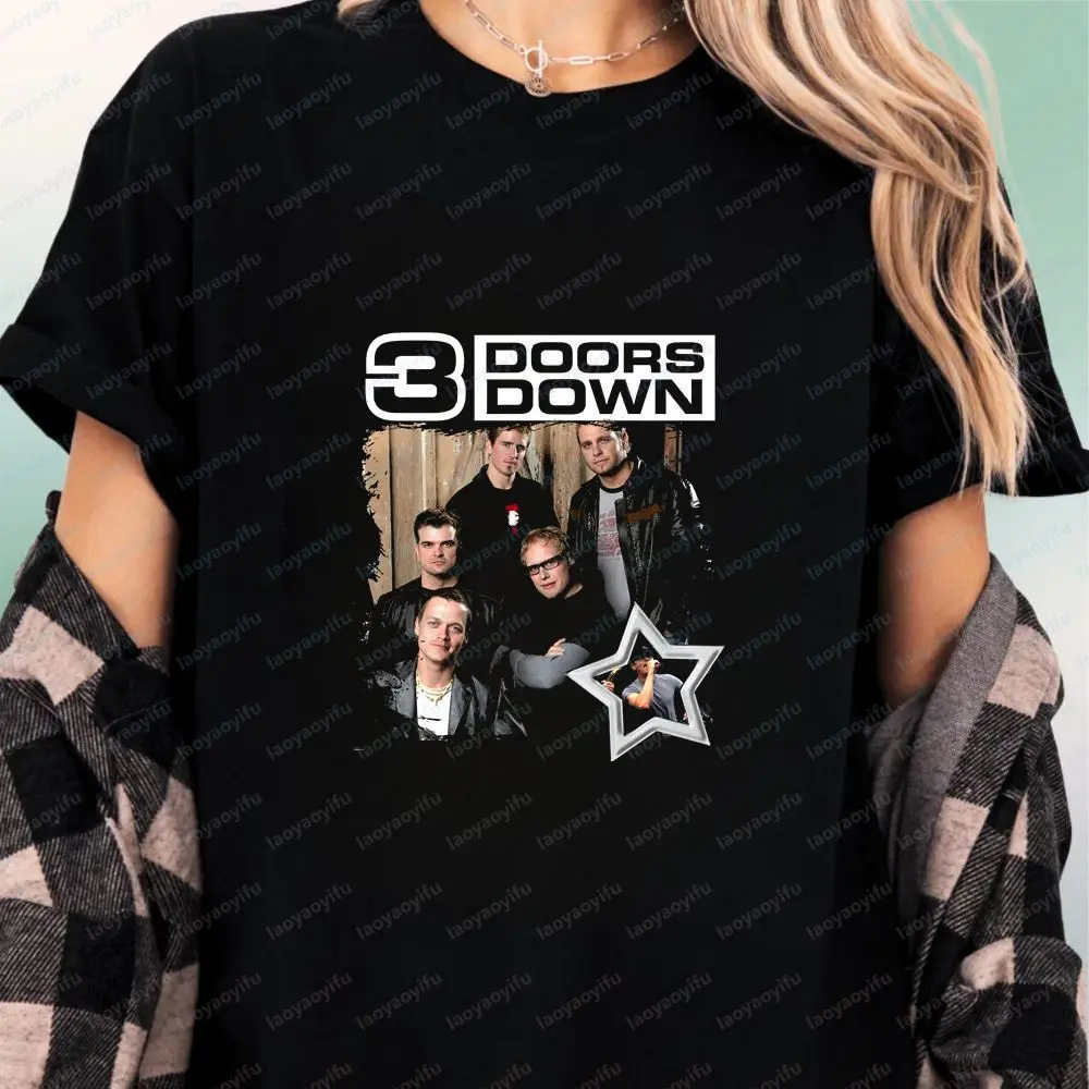 3 Doors Down Printed T-Shirt - Gender-neutral Hip-Hop Casual Trend - Round-neck T-shirt Suitable for Both Men and Women