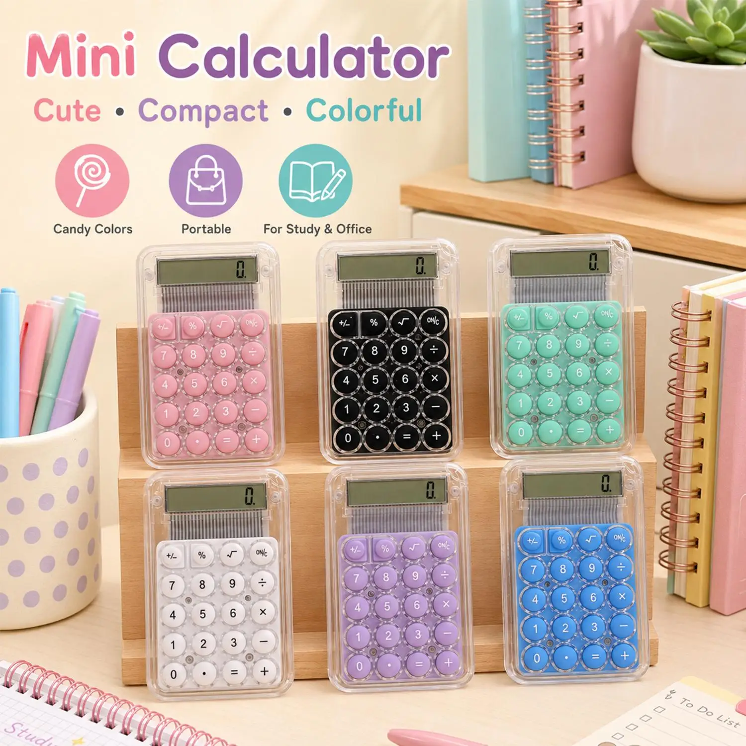 Cartoon Cute Calculator Portable Mini Student Calculating Machine Multifunction Calculator Computing Tool For Home Office