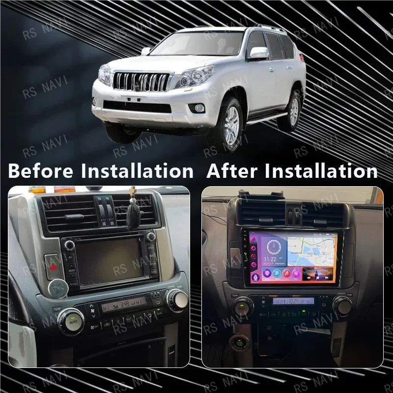 Android 14 Carplay Auto Car Radio For Toyota Land Cruiser Prado 150 2009 - 2013 Navigation GPS Multimedia Player video Stereo BT