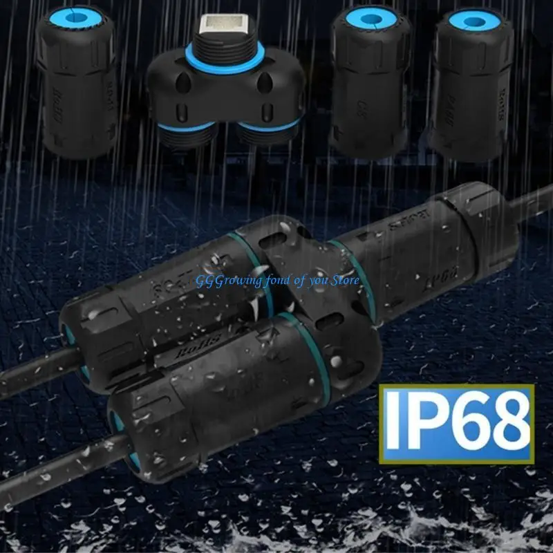 

H9EB Waterproof RJ45 8P8C CAT6 Networking Connector 1 in 2 Out Ethernet Splitter for Fast Speed Networking Connection