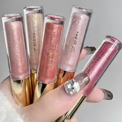 Long Lasting Sparkling Pearlescent Glitter Lip Honey Glaze Liquid Moisturizing Lipstick Shiny Plumping Lip