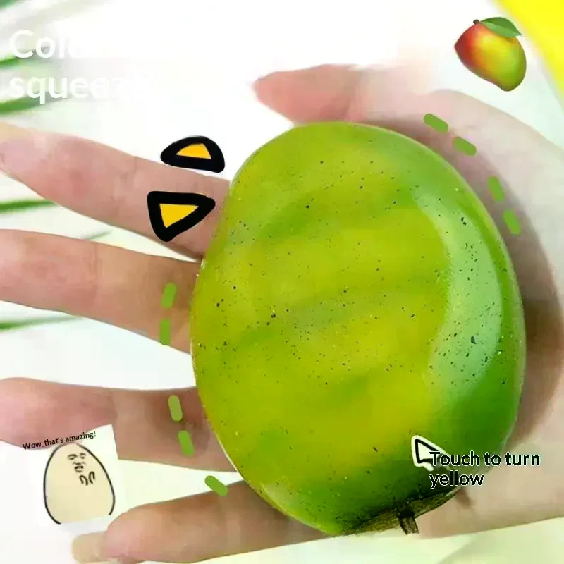 /GJ/Temperature Changing Mango Handmade Ball Decompression Squeeze Toy Decompression Relaxation Toy Gift Soft