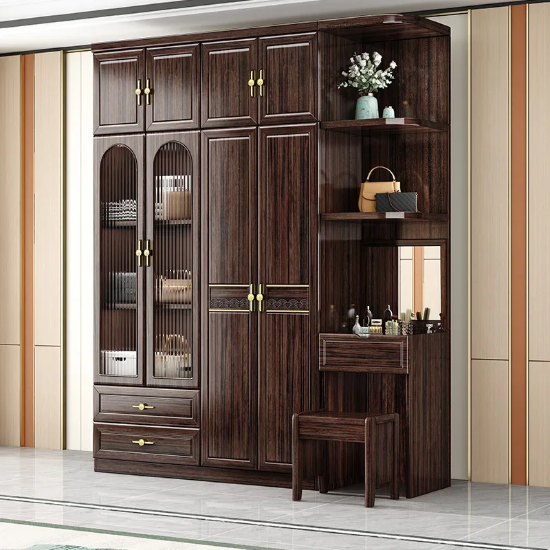 Modern Wood Wardrobe Multilayer Luxury Storage Closet Wardrobe Shelves Drawers Armario Storage Lazy Muebles Trendy Furniture