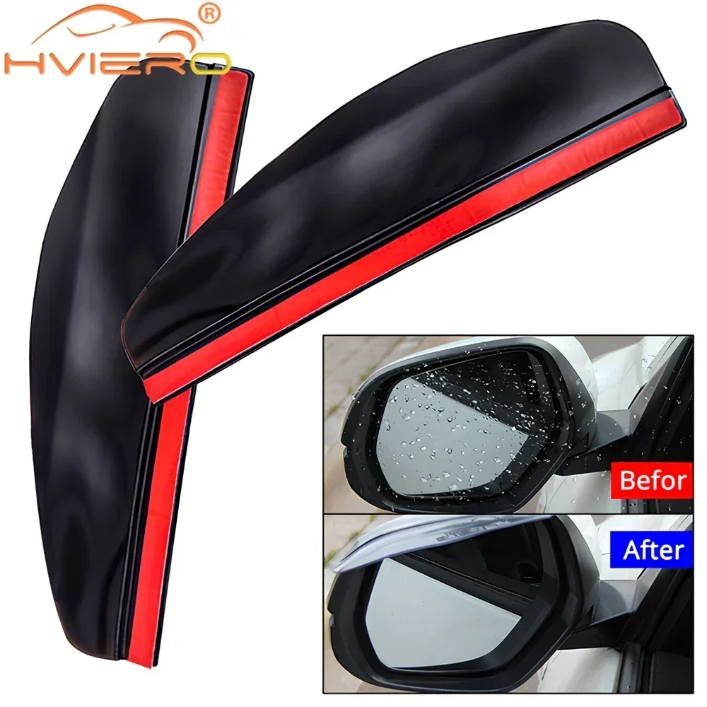 

2Pcs Flexible PVC Rain Cover Paint Cleaner Car Accessorie Rearview Mirror Shade Proof Blades Back Eyebrow Clearness Tool Sticker