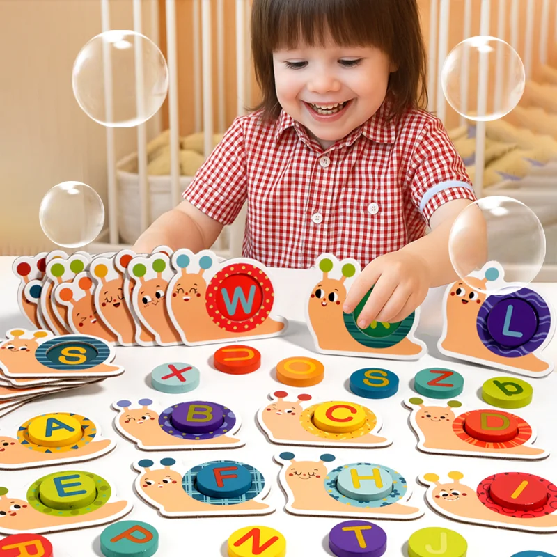 몬테소리 달팽이 색깔 분류 장난감 알파벳 매칭 유아 교육 장난감 유치원 학습 활동 장난감