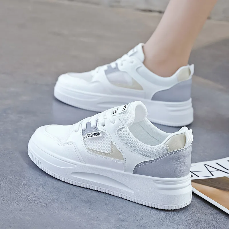 Fashion Color Block Breathable Flat Shoe Woman Casual Running Walking Sneakers Minimal Daily Versatile Calzado Mujer