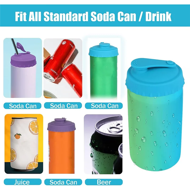 

ABAH-12Pack Silicone Can Lids - Reusable Can Lids For Standard Size Cans Soda, Silicone Can Tops For Soda/Beer/Juice Soda Ca