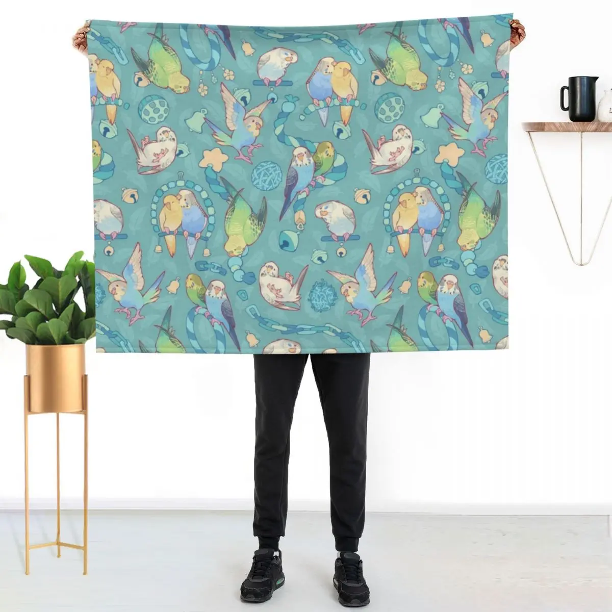 Manta con diseño de helado de chicle Budgie Bunch, suave y cálida, regalo para hombres, mujeres y adultos