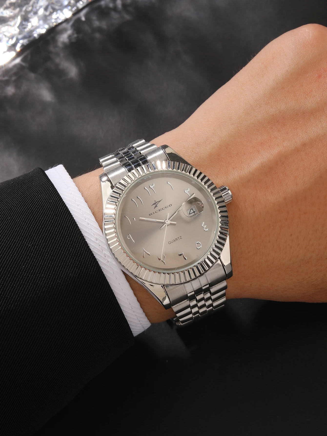 ساعة كوارتز رياضية من الفولاذ المقاوم للصدأ للرجال، ساعة يد عصرية فاخرة للأعمال، كرونوغراف Reloj للرجال والنساء هدية عيد ميلاد