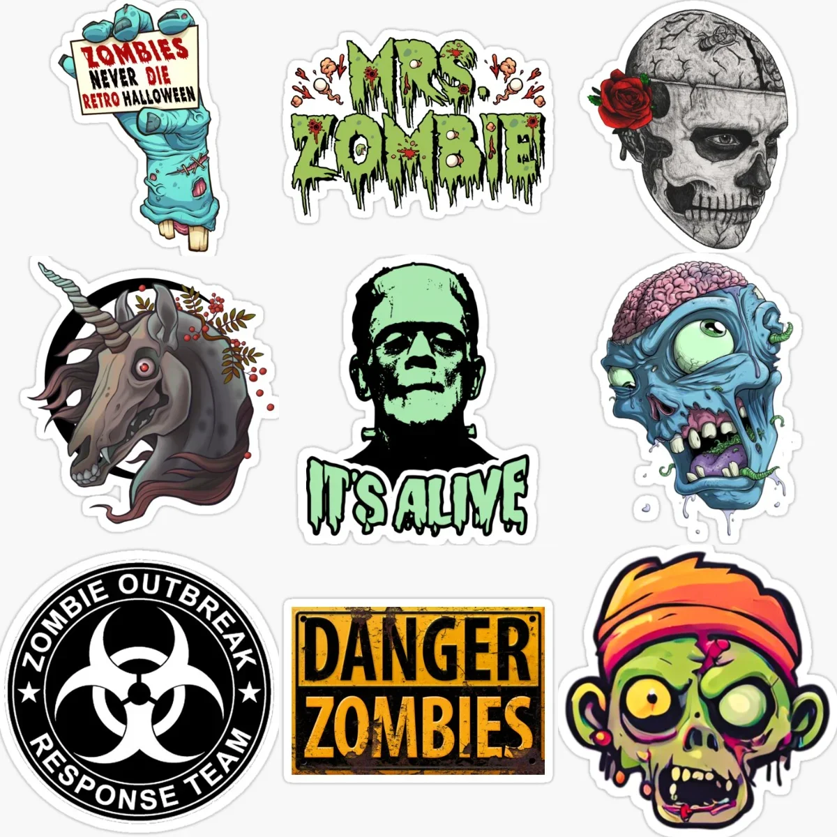 

Terrifying ZOMBIE Skull Creative Car Sticker for Decorate Car Van Window Fridge Helmet Wall Motorcycle Decal Accessories