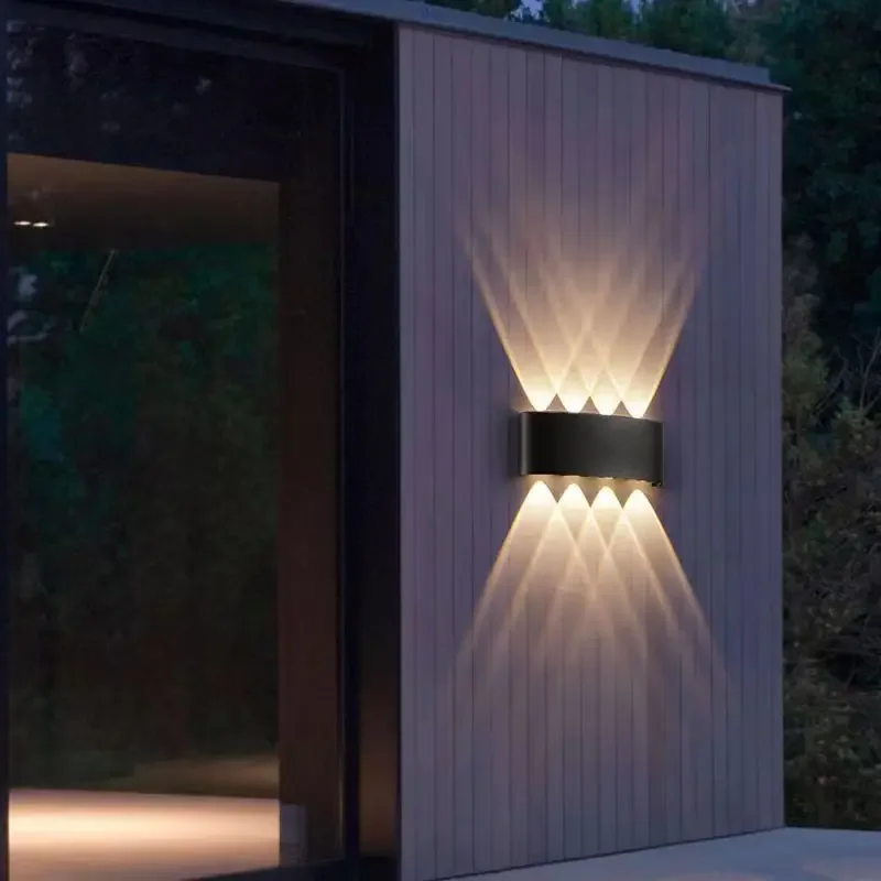 Imagem -04 - Outdoor Impermeável Led Wall Light up And Down Lights Jardim Pátio Motion Sensor de Iluminação Modernos Arandelas Exteriores Simples Moderno