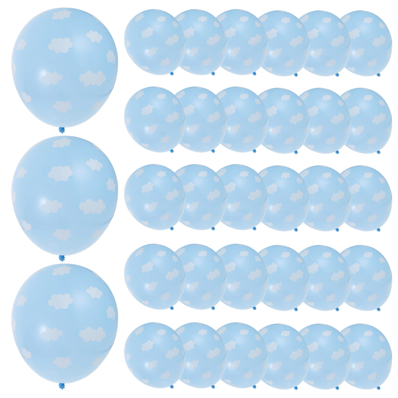 

100 Pcs Latex Balloons Decorative Cloud Printed Kit for Birthday Party Wedding Bridal Shower Festive Atmosphere