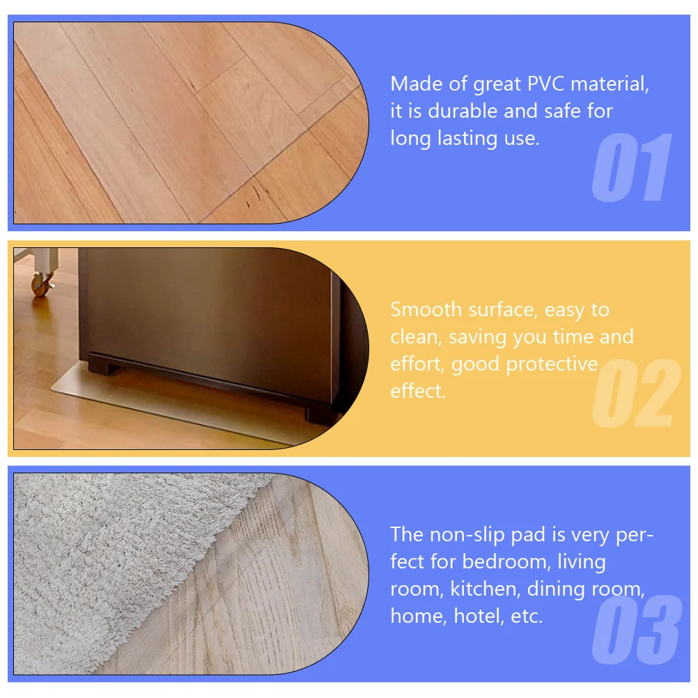 Durable Refrigerator Floor Mat Non-Slip Table Chair Protection Pad Hard Floor Protector Mat for Living Room Kitchen