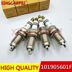 4pcs 101905601F 0241235769 Spark Plug For VW Jetta Golf Passat Beetle Skoda Altea Cordoba Seat Leon Ibiza F7HER02 0242236565