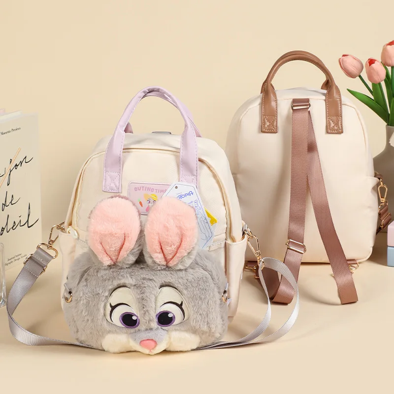 Disney New Zootopia Judy Hopps Nick Wilde Stuffed Animal Backpack Spacious Crossbody Bag For Kids Adults