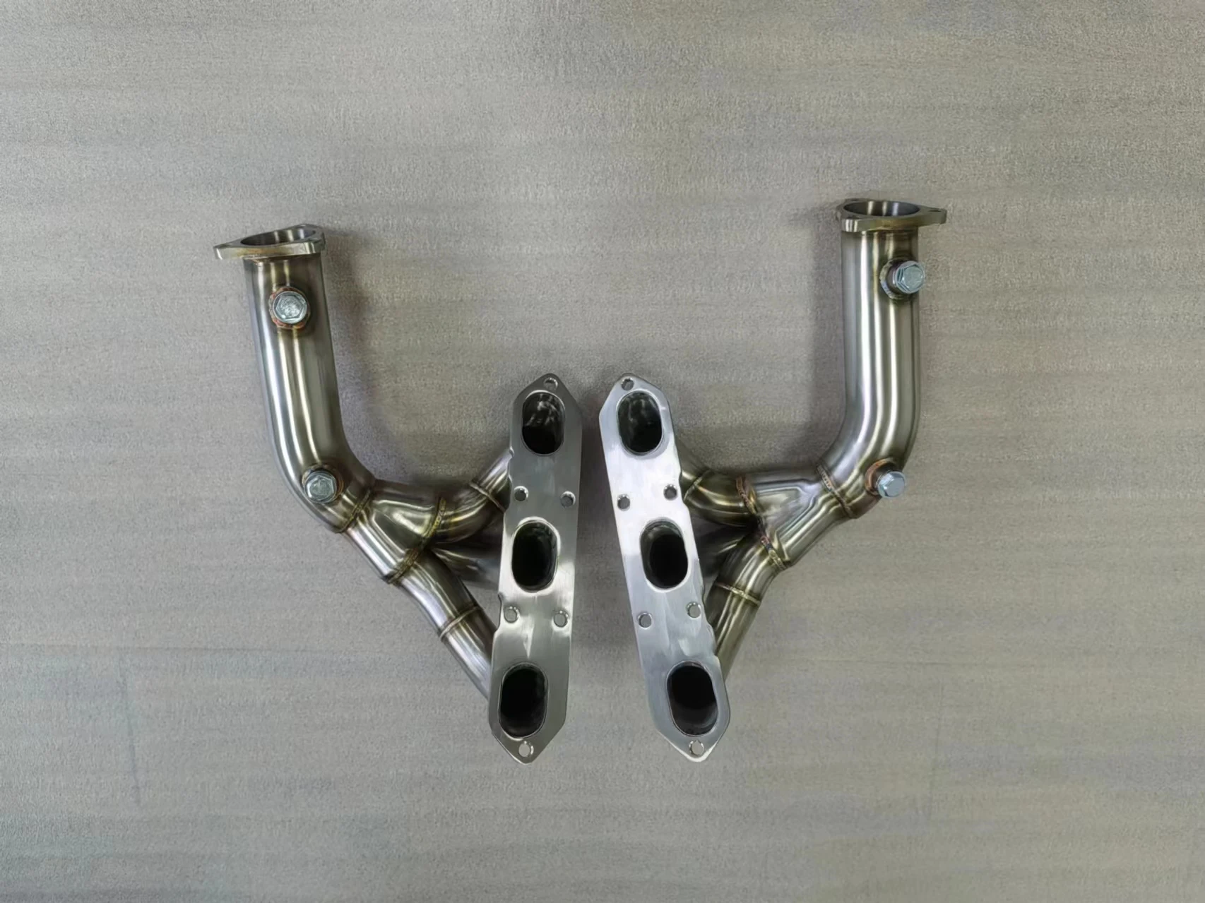 For Best Factory Price for Exhaust Pipe Header for 05-08 BO XSTER CAYMAN S 987 POLISHED STAINLESS STEEL HEADER EXHAUST MANIFOLD - view 4