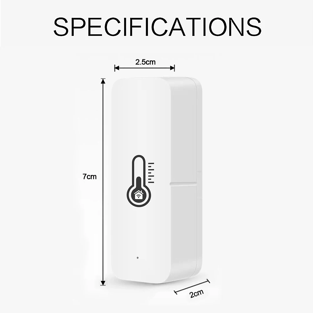 Tuya WiFi Temperature and Humidity Sensor Indoor Smart Life APP Battery Thermometer Hygrometer Monitor Works With Alexa Google
