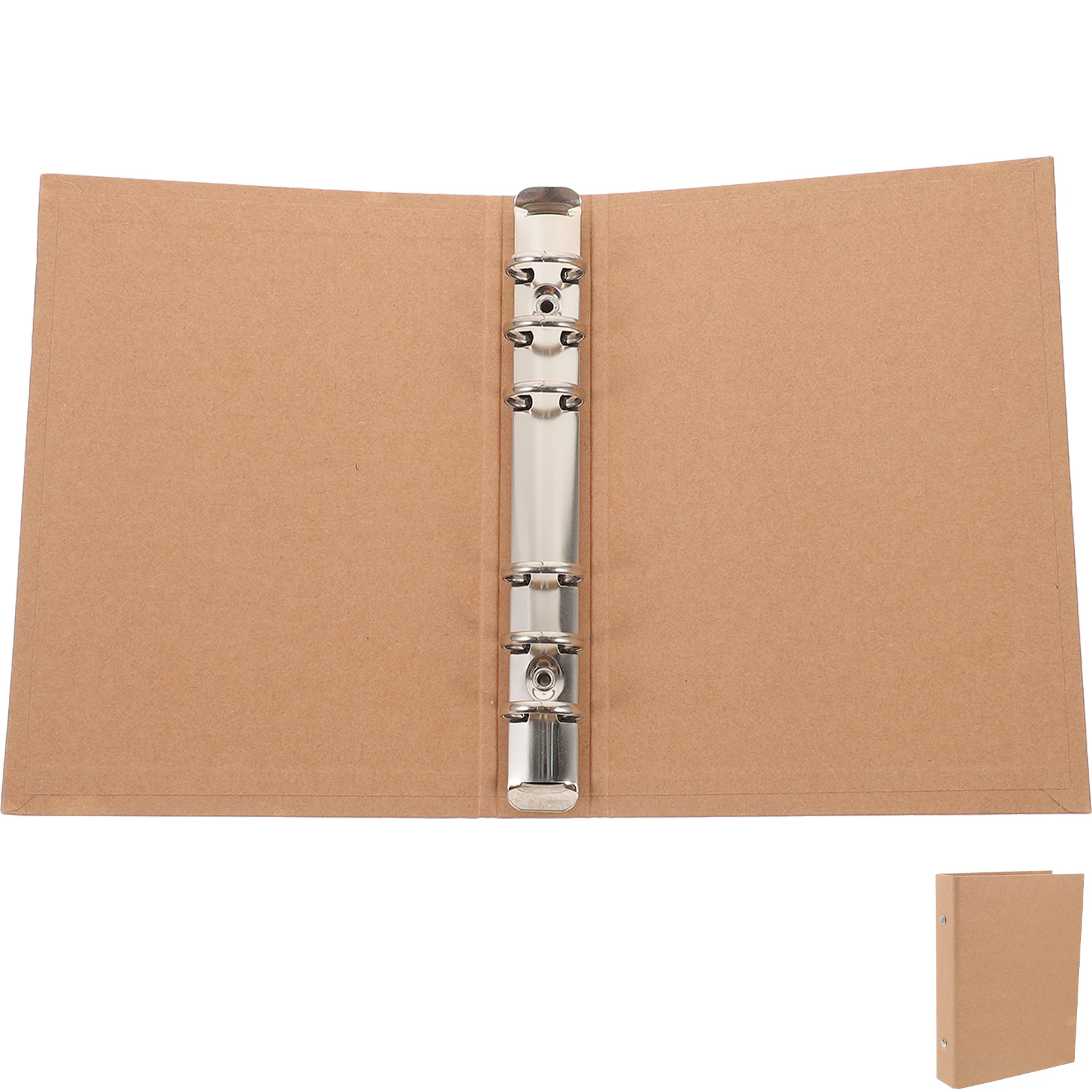 

A6 Kraft Paper Notebook Binder Cover 6 Holes Vintage Hard Shell Loose Leaf Binder Covers For School Scrapbook Planner Journal