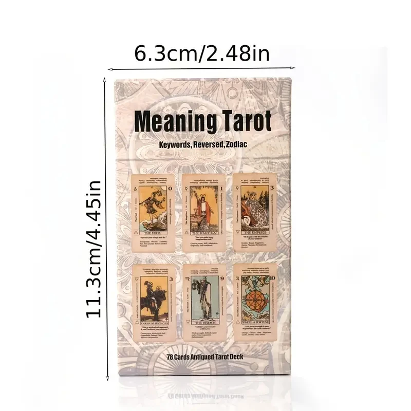 Meaning Tarot Card For Beginner Tarot, Keyword Antiqued Tarot Deck, 78 Cards Fortune Telling Game Divination Tools Perfect Gift