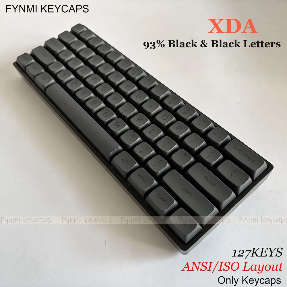 Fynmi ISO ANSI XDA 93% Black 100% Black Letter PBT Dye Sublimation