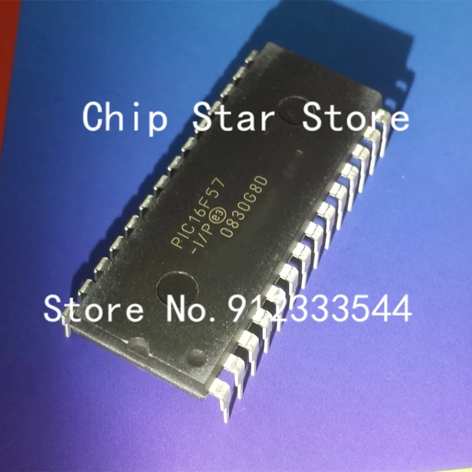 20pcs/Lot PIC16F57-I/P PIC16F57 DIP28 8Bit MCU Flash PIC16 Family PIC16F5XX Series Microcontrollers 100%New And Original