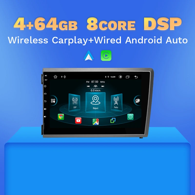2Din Draadloze Carplay Autoradio Speler Voor VOLVO S60 V70 XC70 XC90 2000 2001 2002 2003 2004 Android 14 multimedia GPS Navigatie