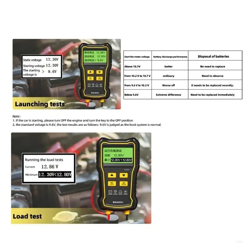 H58B Compacte batterijcontrole batterijtester met vier draadtestbatterij Diagnostische Batterij Conditie overal overal