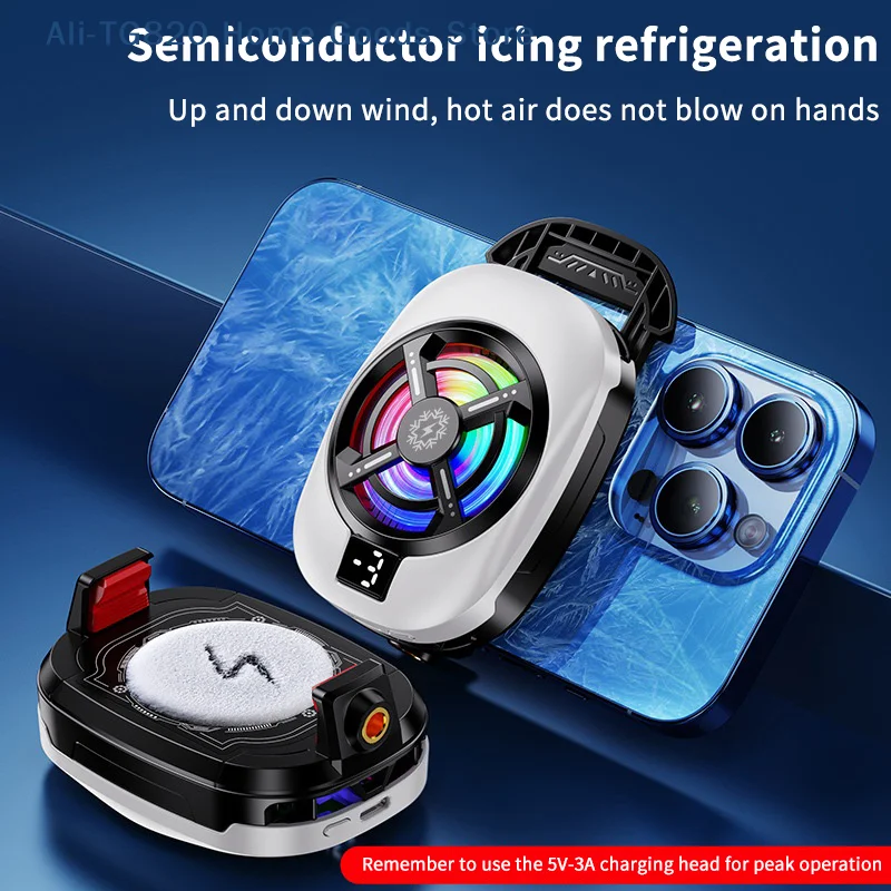 [TG820]Semiconductor Mobile Phone Cooling Fan Radiator Back-Clip For Games/Live Streaming Phone Cooler For  Android Universal