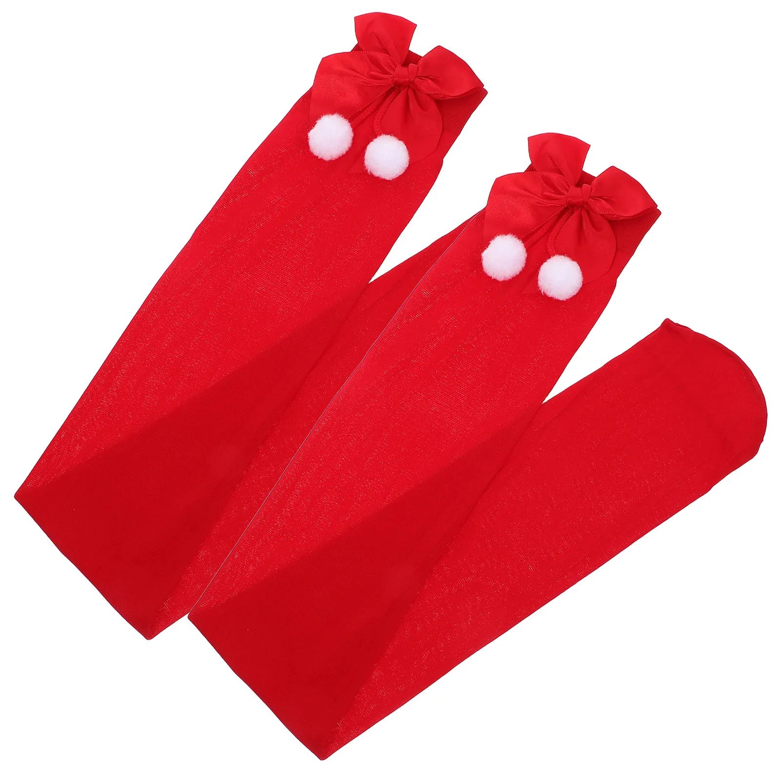 

1 Pair Christmas Long Stockings For Women Girls Lovely Sweet Bowknot Socks Festival Party Cosplay Decor High Socks Stockings