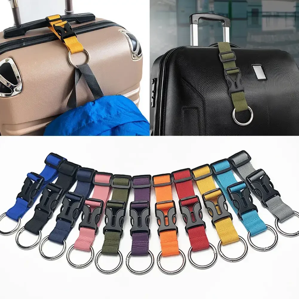 Luggage Straps For Suitcases Metal Spring Clip Nylon Adjustable Suitcases Belts Luggage Belt For Carry On Bags Wheelbarrow Wear