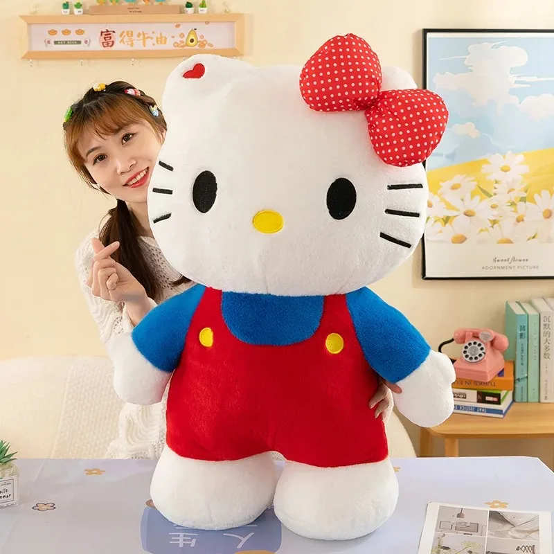 

80/60/40cm Big Size Hello Kitty Cartoon Character Anime Plus Stuffed hello kitty plushie giant Comfortable Pillow Kawaii Childre