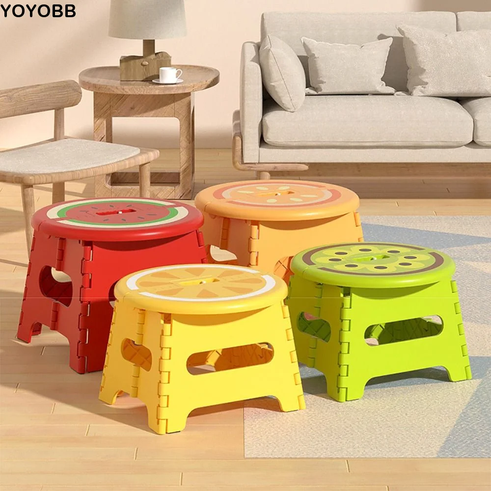 Compact Thickened Folding Stool Non-Slip Sturdy Collapsible Footstool Portable Safety Locks Small Bench Outdoor