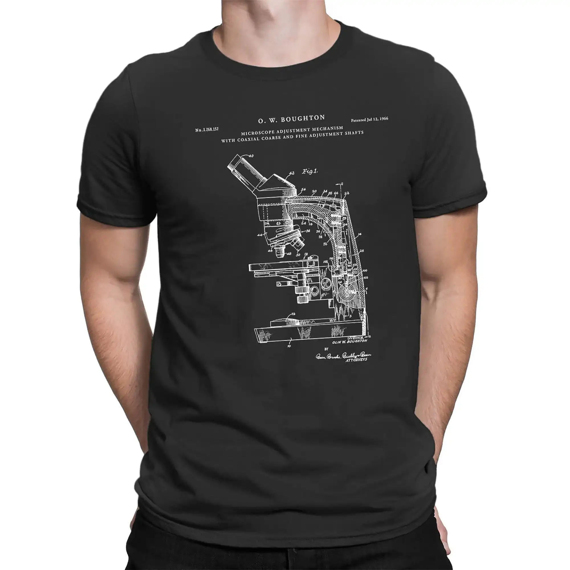 Microscope Patent T Shirt Biology Teacher Pharmacy Student Science Chemistry Art Tech tee PT288