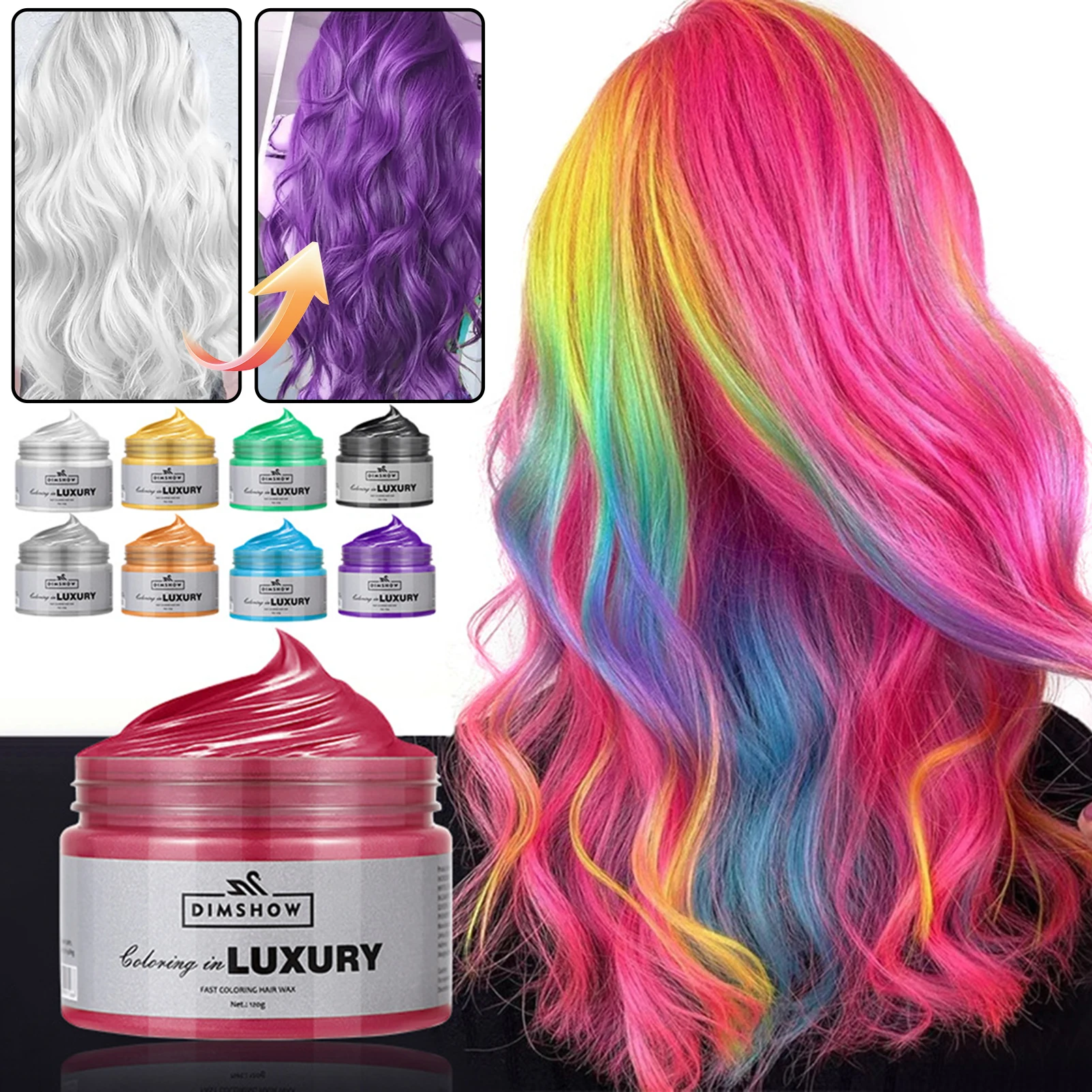 

120g Temporary Hair Color Wax,Natural Hair Wax Lasting Hair-Dye Styling Cream,Hair Dyes Wax For Party Cosplay For Daily Use