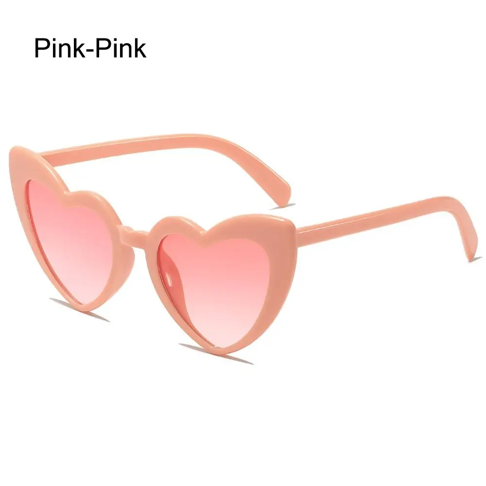 UV Protection Heart-Shaped Sunglasses Trendy Irregular Pink Heart Sun Glasses Vintage Fashion Street Shooting Shades for Women
