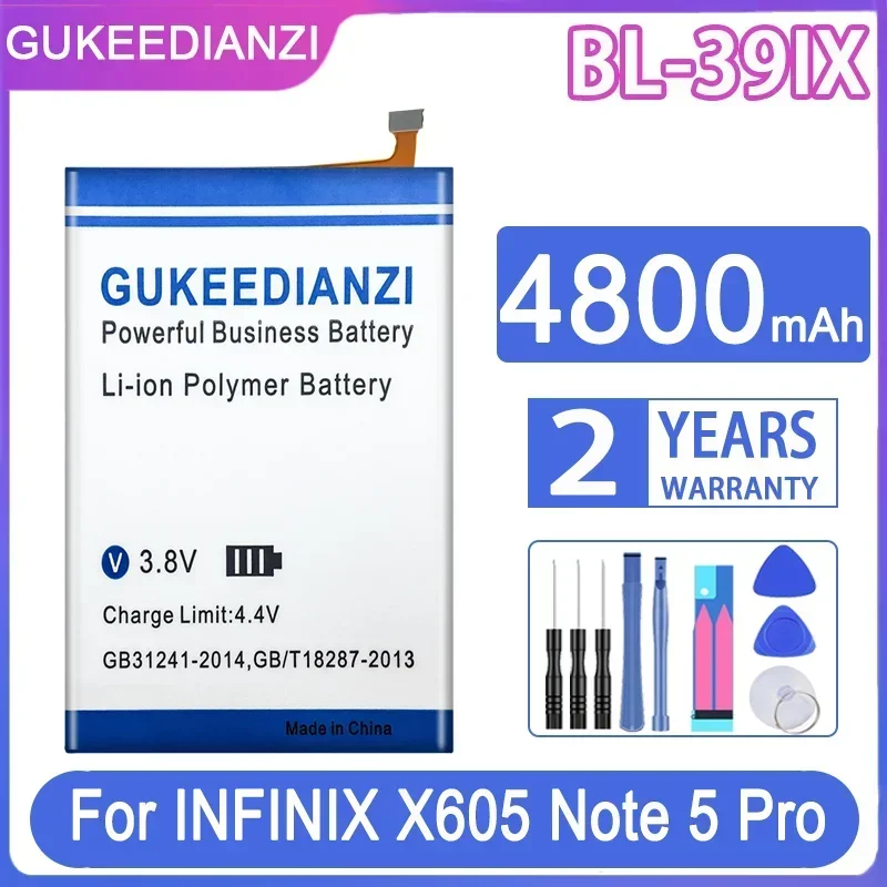 GUKEEDIANZI Battery BL-39IX BL-49FX BL-44AX BL-44CX For INFINIX X605 Note 4 5 Pro X687 CEHot 8 9 Hot9