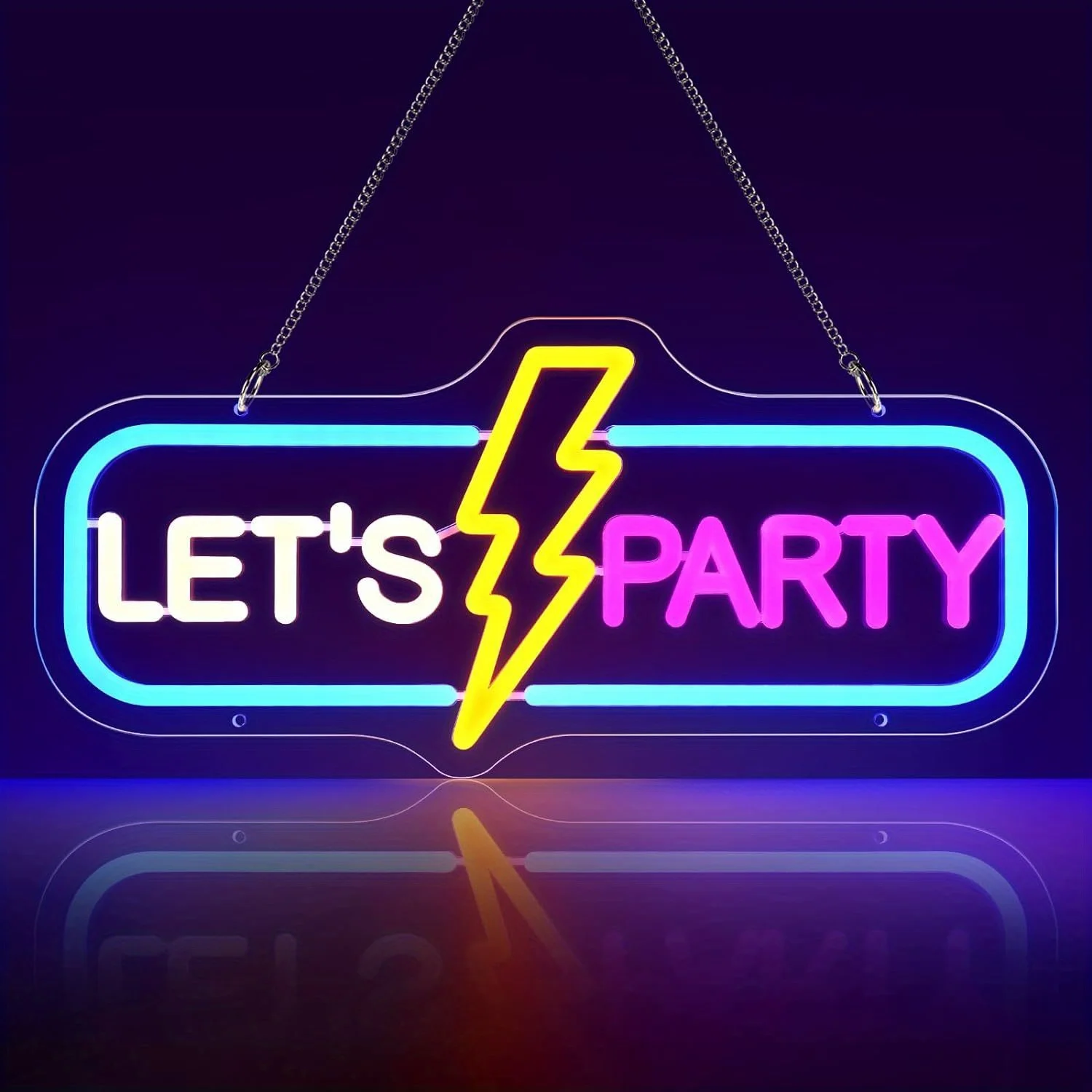 Lets Party Neon Signs Dimmable Neon Lights Sign Party Decor Light Up Signs for Wall Decor Birthday Wedding Engagement Party Gift