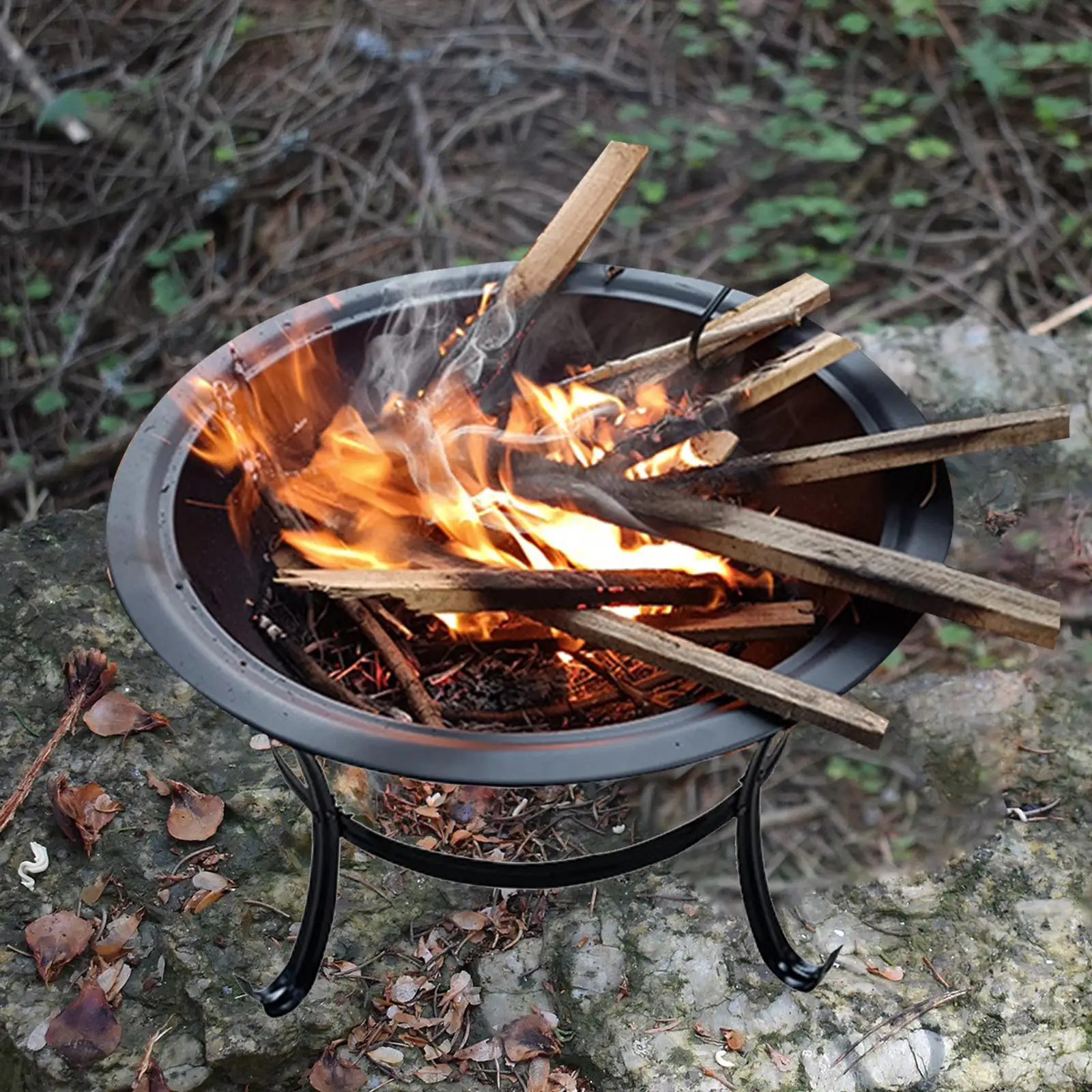 Wytrzymały Metal na Grill opalany drewnem, ruszt z osłona ekranu iskrowym, skrzynia paleniskowa na podwórko kempingowe