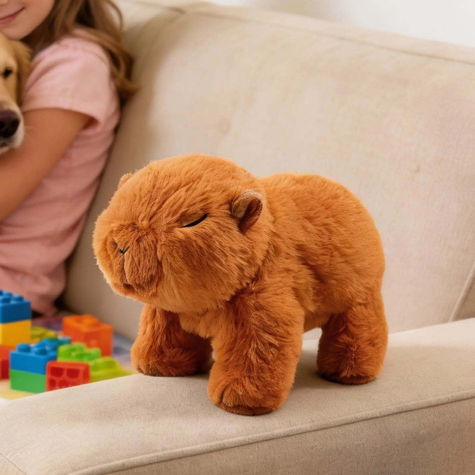 Capibara de peluche eléctrico interactivo juego de simulación capibara para caminar juguete electrónico mascota para niños niñas niños en edad preescolar