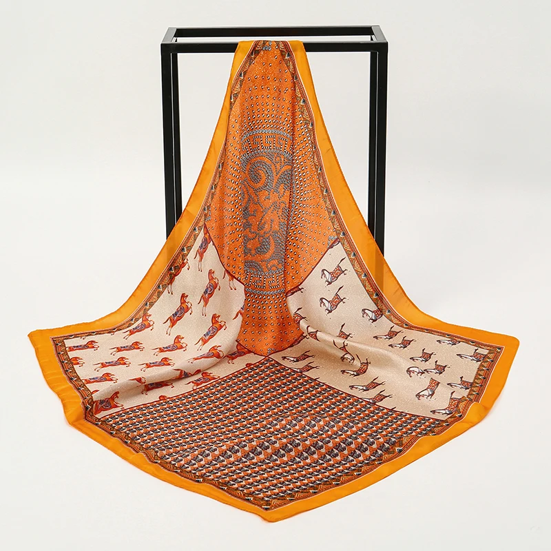 70*70 cm Piazza Sciarpe di seta Donne Scialli Hijab Abaya Velo da donna Turbante islamico Femme Sciarpa per la testa Foulard Bandana Spiaggia Pareo 2025
