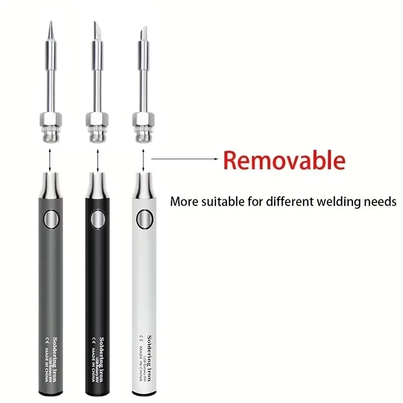 USB 5V 8W Soldering Iron Tool Pen DIY Welding Pen Without Cable, Home Outdoor Convenient Welding Repair Tool Set