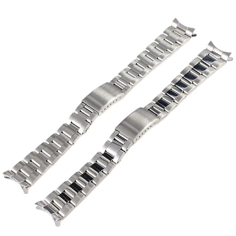 Fit Submariner GMT Yacht-master Curved End Watch Bands 13 17 18 19 20 21mm Silver Stainless Steel Wristband Bracelet Accessories