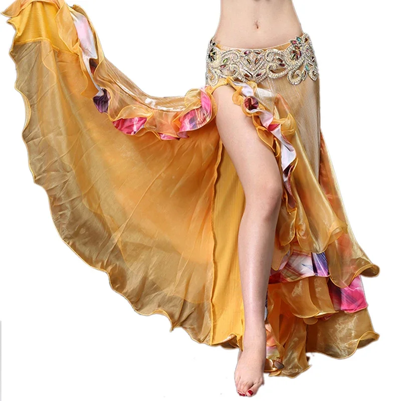 

Women Belly Dance Skirts Waves Skirt fishtail Skirt Lace Long Skirt Dress Performance Belly Dance (without belt)