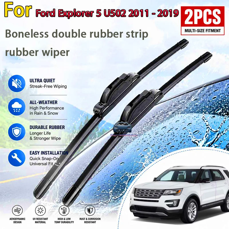 

Front Wiper Blades For Ford Explorer 5 U502 2011 - 2019 Windshield Windscreen Window Car Rain Brushes 26"+22" Modification Parts