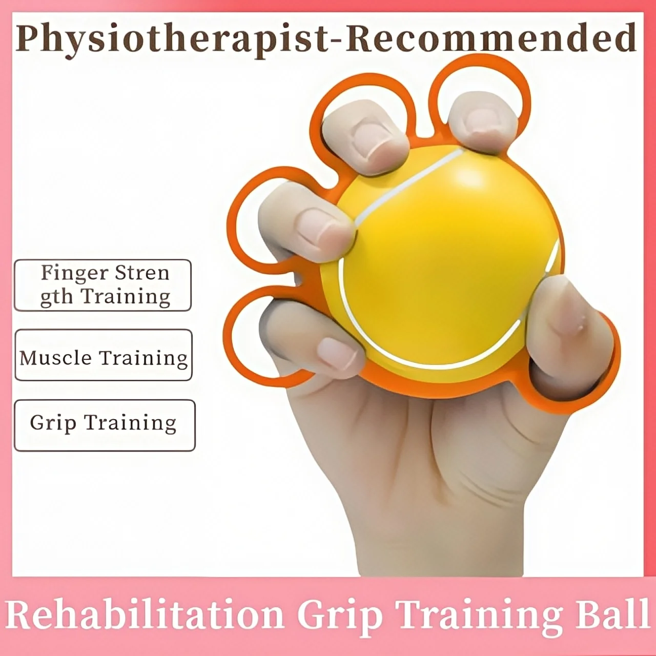 Pelota de Ejercicio para Agarre de 5 Dedos, Pelota de Silicona para Apretar, Entrenador de Fuerza de Agarre de Mano, Pelota de Rehabilitación, Juguete Antiestrés para Aliviar el Estrés