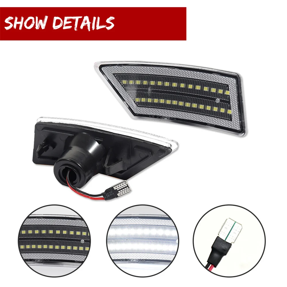 Car LED Front Side Marker Turn Signal Lights Parking Lights For Ford Ranger XL XLT Lariat 2019 2020 2021 2022 Fender Flare Lamp